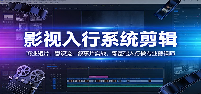 影视系统剪辑，商业短片、意识流、叙事片实战，零基础入行做专业剪辑师-985网创