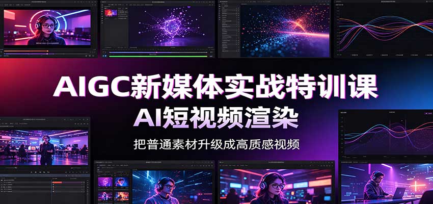 AIGC新媒体实战特训课：工具入门实操，AI短视频渲染，数字人商业视频制作-985网创
