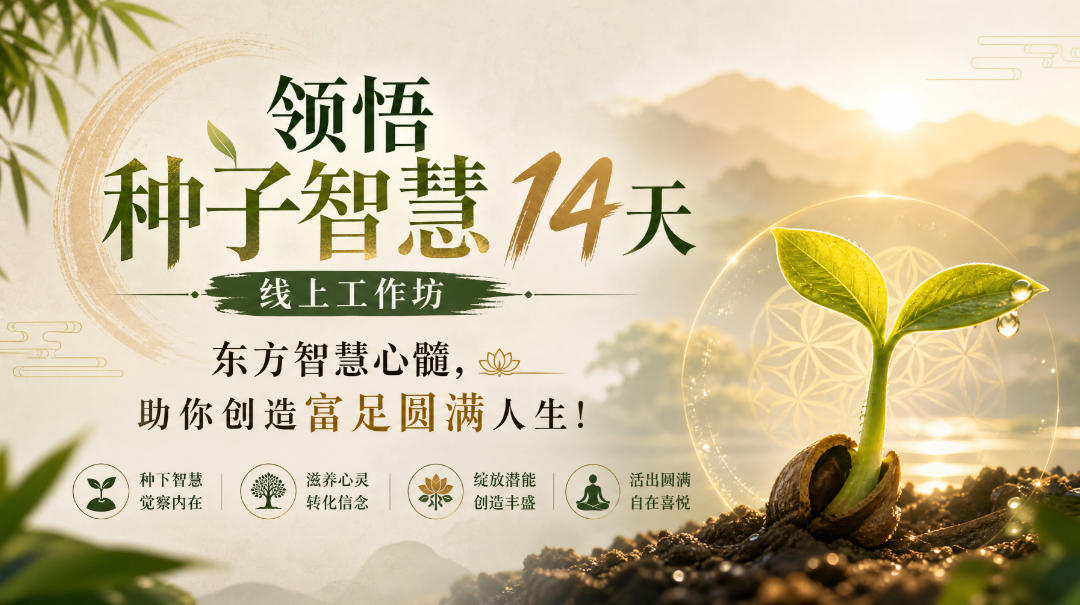 鹿大米领悟种子智慧14天线上工作坊，东方智慧心髓，助你创造富足圆满人生！-985网创