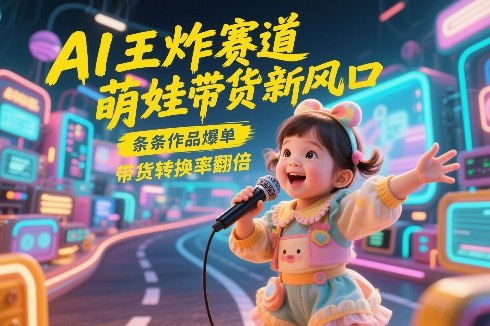 AI王炸赛道，萌娃带货新风口，条条作品爆单，带货转换率翻倍，核心逻辑拆解-985网创