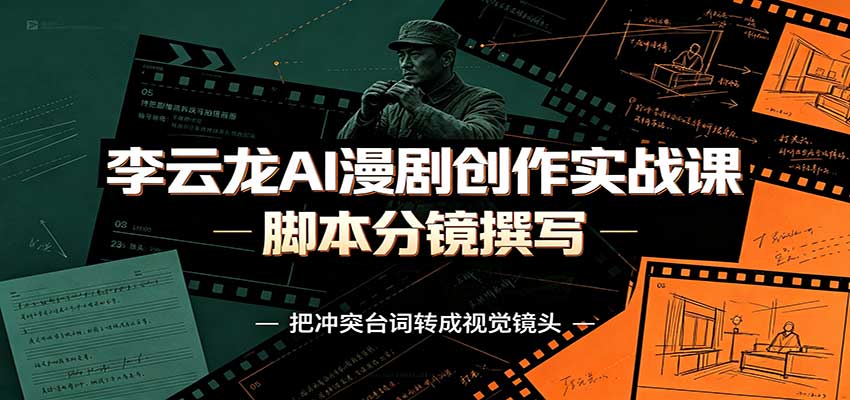 李云龙AI漫剧创作实战课：角色人设还原，脚本分镜撰写，AI漫剧成片完整制作教学-985网创