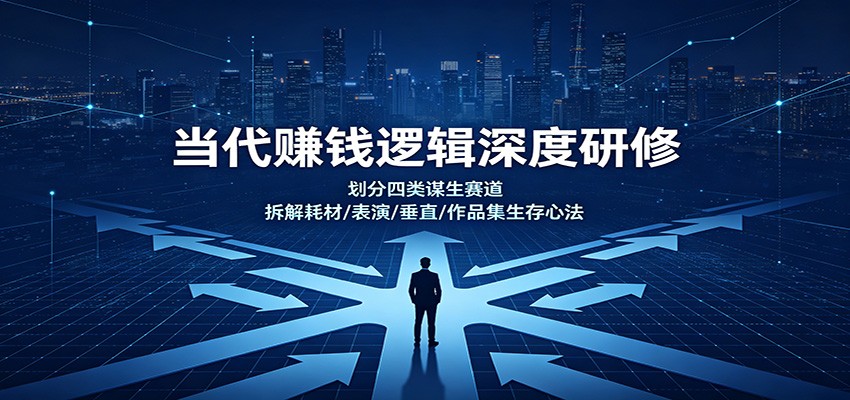 当代赚钱逻辑深度研修：划分四类谋生赛道，拆解耗材/表演/垂直/作品集生存心法-985网创