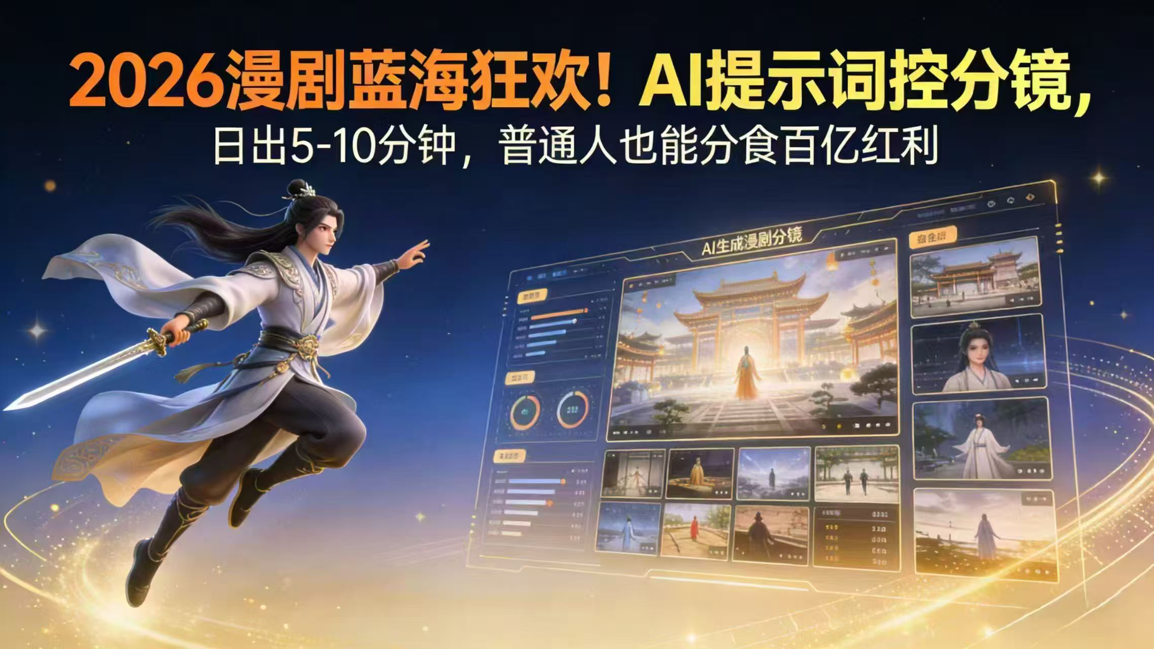 2026漫剧红利实锤！ AI 提示词控分镜， 普通人也能轻松月入过万-985网创