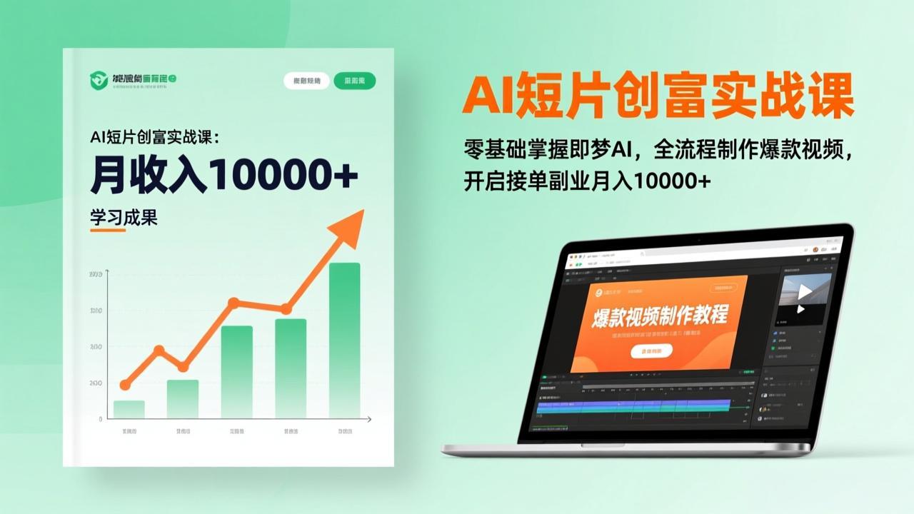 AI短片创富实战课：零基础掌握即梦AI，全流程制作爆款视频，开启接单副业月入10000+(更新-985网创
