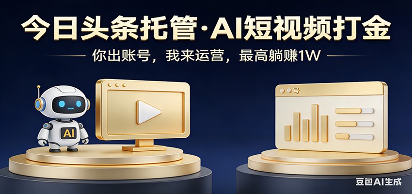 头条号AI托管，我提供作品，你提供账号，每天5分钟发布，小白躺赚3000+-985网创