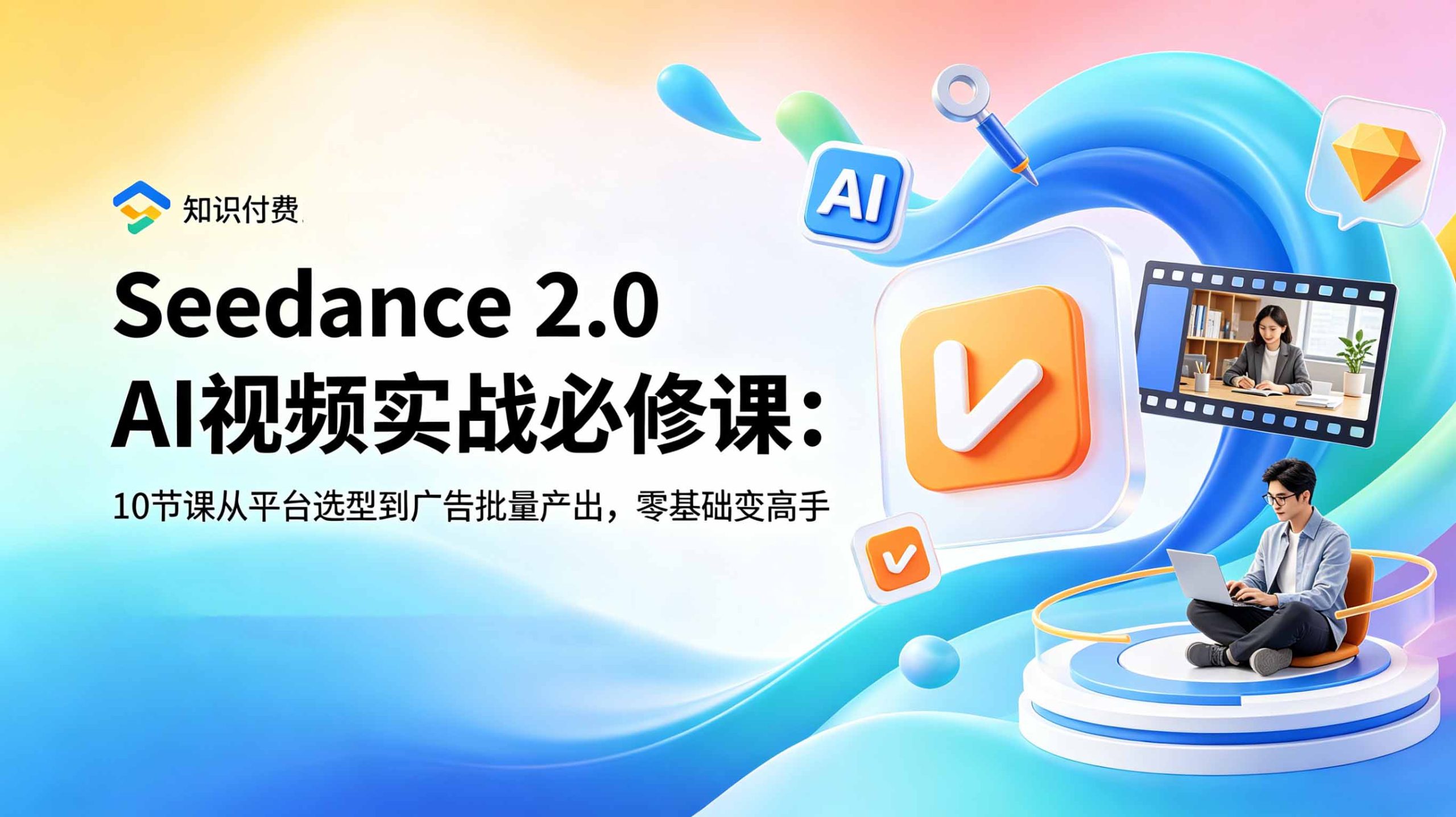 Seedance 2.0 AI视频实战必修课：10节课从平台选型到广告批量产出，零基础变高手-985网创