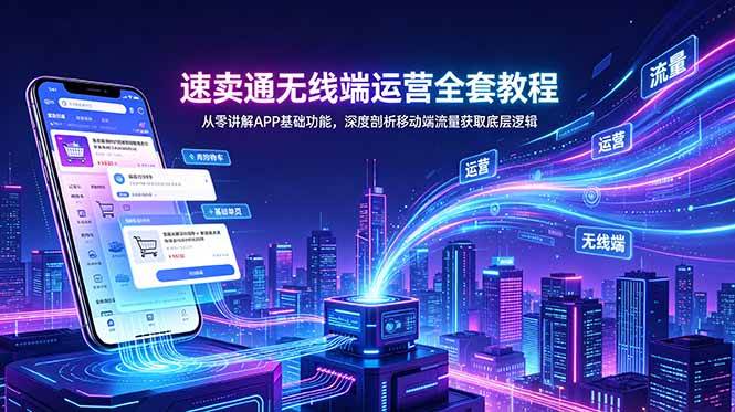 （18904期）速卖通无线端运营全套教程，从零讲解APP基础功能，深度剖析移动端流量获取底层逻辑-985网创