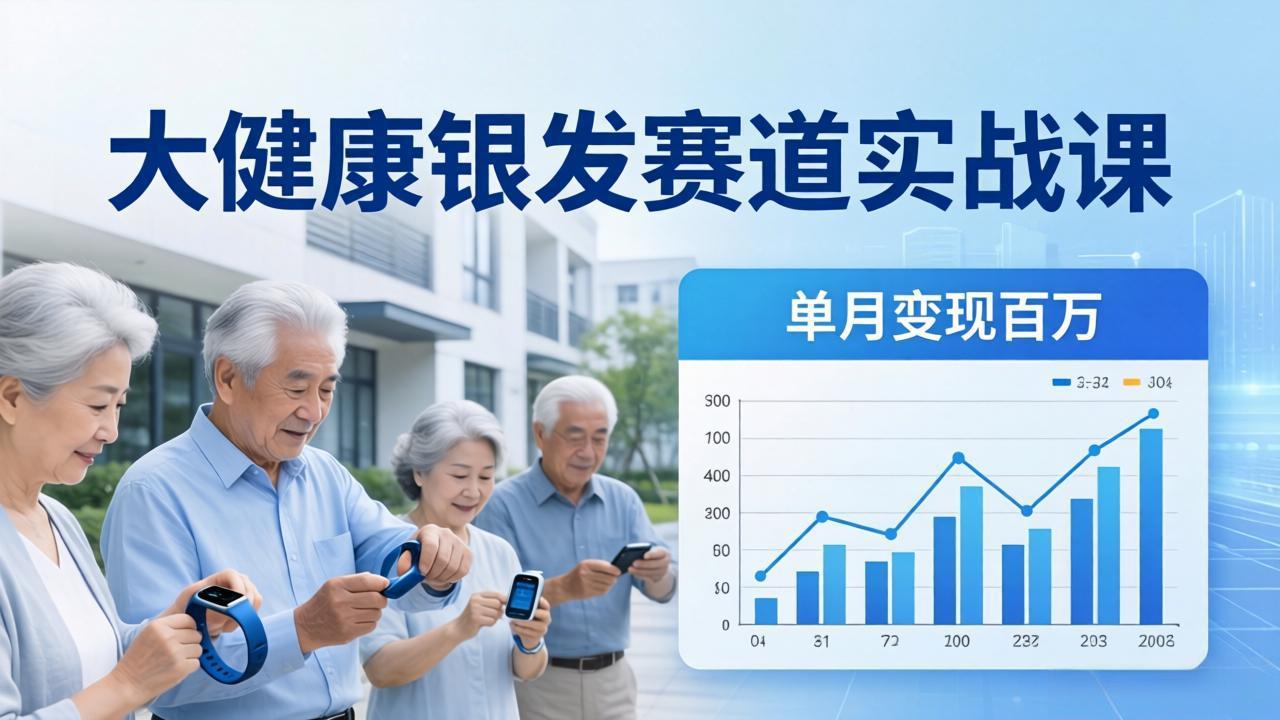 大健康银发赛道实战课：拆解视频号线索型 IP 单月变现百万逻辑，教你精准获客高效变现-985网创