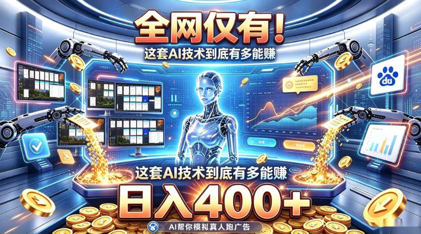 全网仅有!这套AI技术到底有多能賺,日入400+,无需人工干预,实现真正被动变现【揭秘】