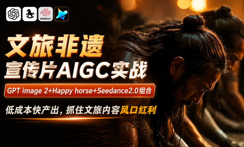 文旅非遗宣传片AIGC实战，GPT image 2+Happy horse+Seedance2.0组合，低成本快产出，抓住文旅内容风口红利-985网创