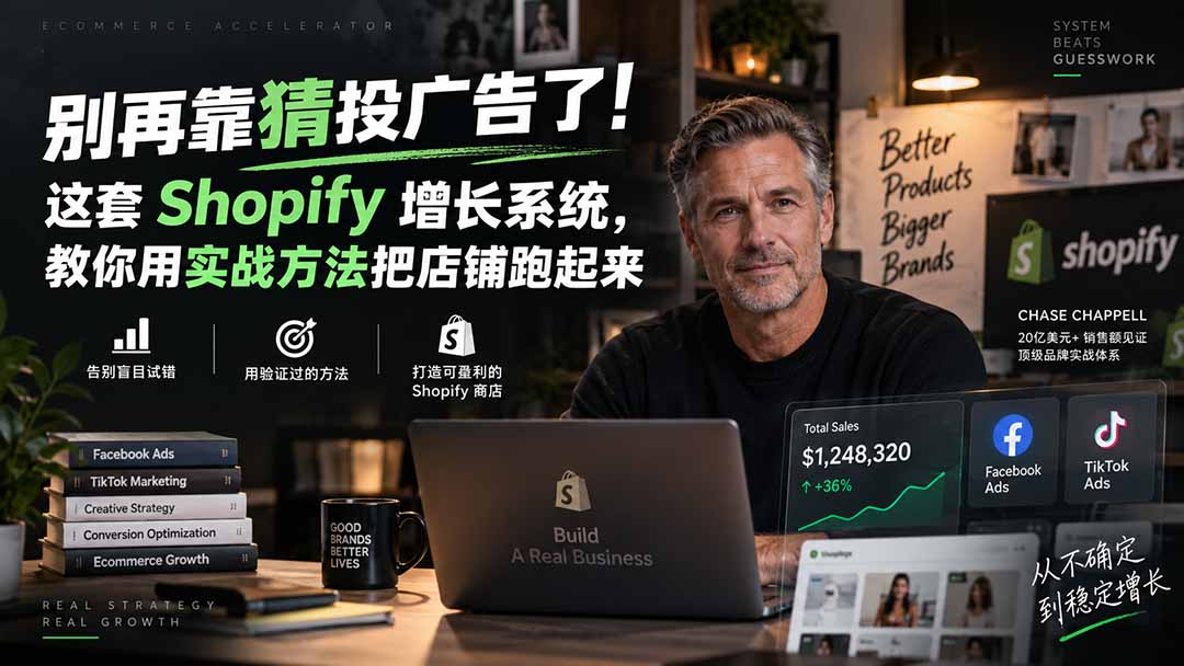 别再靠猜投广告了！这套 Shopify 增长系统，教你用实战方法把店铺跑起来【原创双语字幕】-985网创