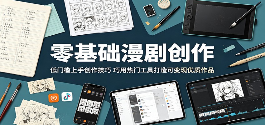 零基础漫剧创作：低门槛上手创作技巧，巧用热门工具打造可变现优质作品-985网创