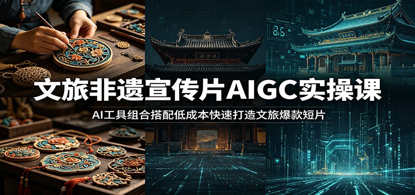 文旅非遗宣传片AIGC实操课：AI工具组合搭配低成本快速打造文旅爆款短片-985网创