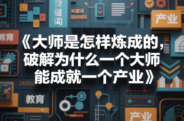 大师是怎样炼成的，破解为什么一个大师，能成就一个产业【电子书】-985网创