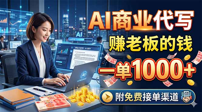 AI商业代写，赚老板的钱，一单1000+，附免费接单渠道-985网创