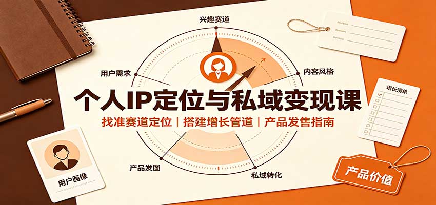 个人IP定位与私域变现课：找准赛道定位，搭建增长管道，产品发售指南-985网创
