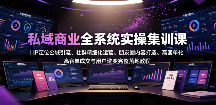 私域商业全系统实操课｜IP定位公域引流、社群精细化运营、朋友圈内容打造、高客单成交与用户裂变完整落地教程-985网创