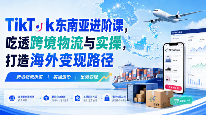 TikTok东南亚进阶课，吃透跨境物流与实操，打造海外变现路径-985网创