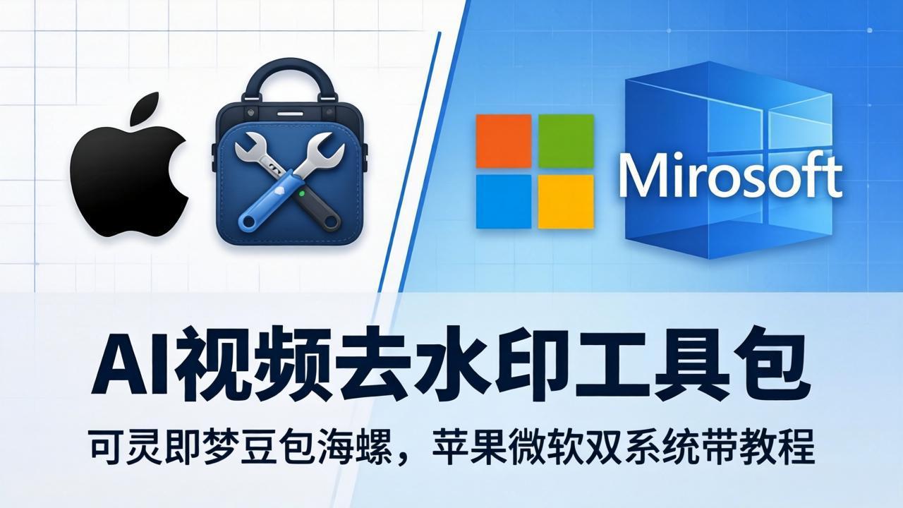 AI视频去水印工具包：可灵即梦豆包海螺，苹果微软双系统带教程-985网创