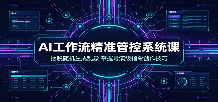 AI工作流精准管控系统课：摆脱随机生成乱象，掌握导演级指令创作技巧-985网创