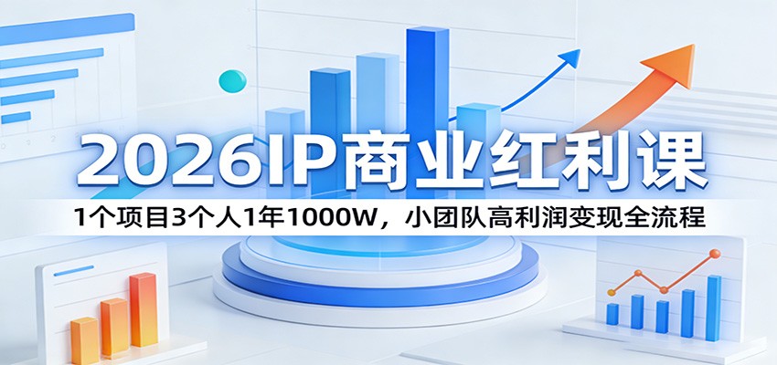 2026IP商业红利课：1个项目3个人1年1000W，小团队高利润变现全流程-985网创