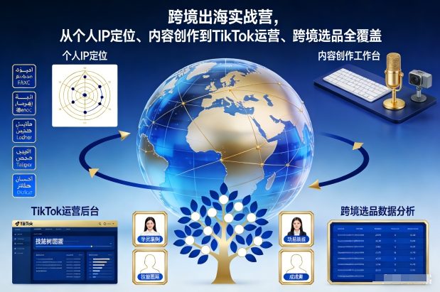 跨境出海实战营，从个人IP定位、内容创作到TikTok运营、跨境选品全覆盖-985网创
