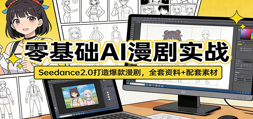 零基础AI漫剧实战：Seedance2.0打造爆款漫剧，全套资料+配套素材-985网创