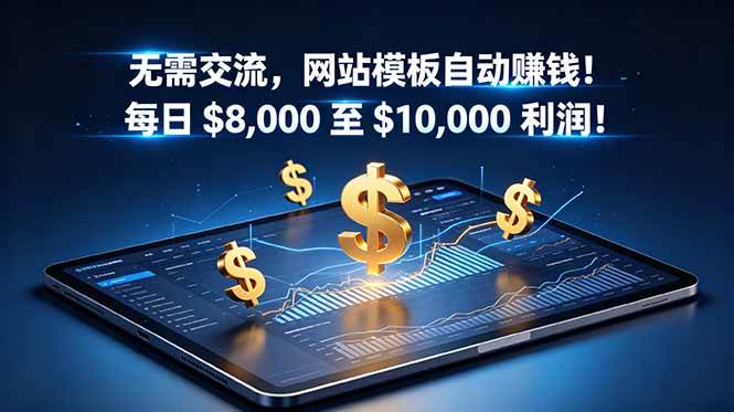 （18854期）无需交流，网站模板自动赚钱！每日 $8,000 至 $10,000 利润！【原创双语字幕】-985网创