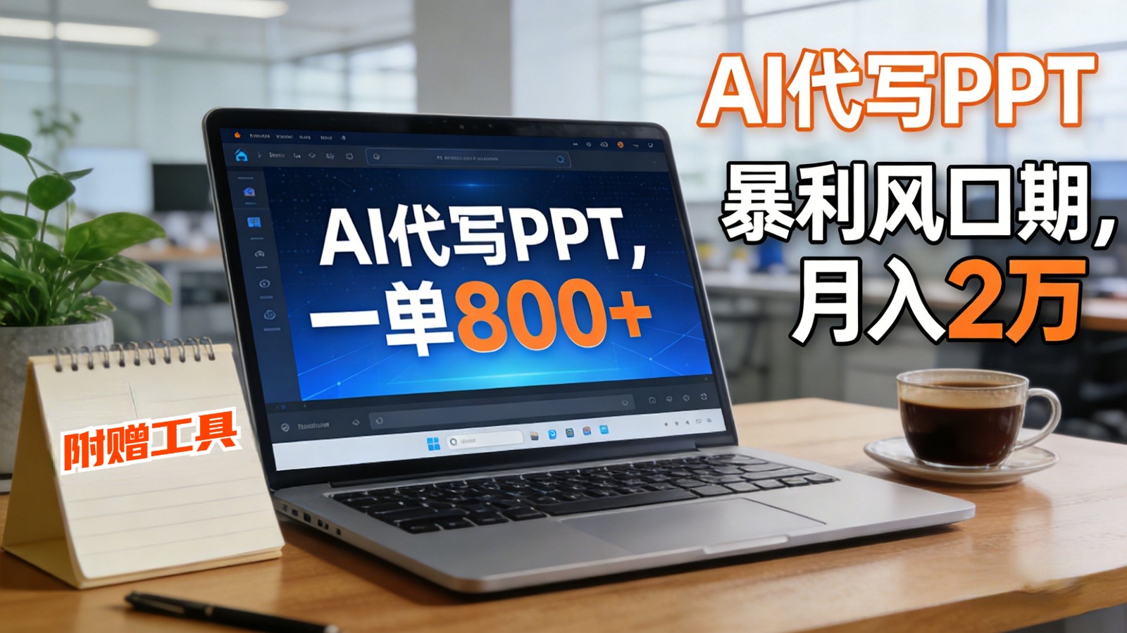 AI 代写做 PPT！一单狂赚 800+，风口期月入 2 万(工具 + 提示词直接送)-985网创