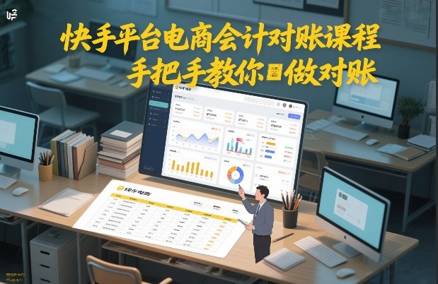 快手平台电商会计对账课程，手把手教你做对账-985网创