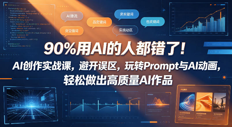 90%用AI的人都错了！AI创作实战课，避开误区，玩转Prompt与AI动画，轻松做出高质量AI作品-985网创