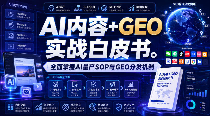 AI内容+GEO实战白皮书，全面掌握AI量产SOP与GEO分发机制【文档】-985网创