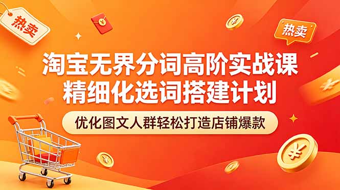 淘宝无界分词高阶实战课 精细化选词搭建计划 优化图文人群轻松打造店铺爆款-985网创