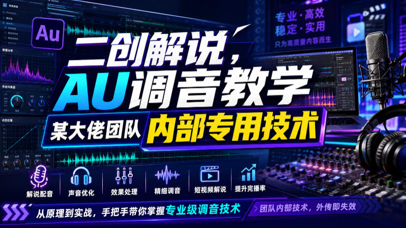 二创解说AU调音教学，某大佬团队内部专用技术-985网创