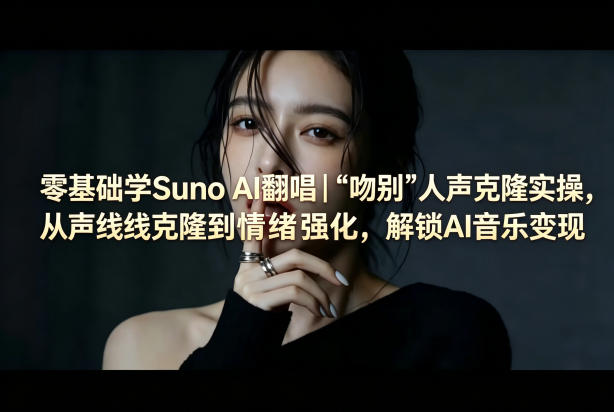 零基础学Suno AI翻唱｜《吻别》人声克隆实操，从声线克隆到情绪强化，解锁AI音乐变现-985网创