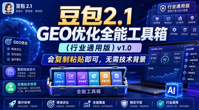 豆包2.1 GEO优化全能工具箱（行业通用版）v1.0，会复制粘贴即可，无需技术背景-985网创