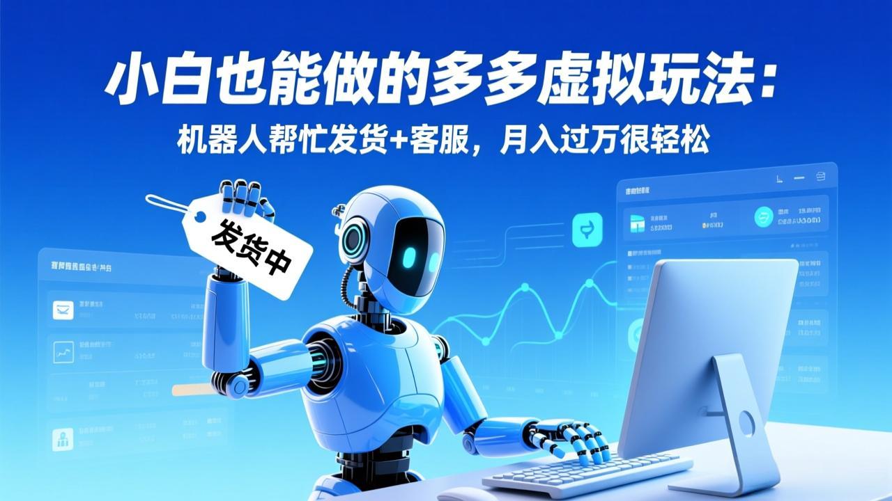 小白也能做的多多虚拟玩法：机器人帮忙发货+客服，月入过万很轻松-985网创