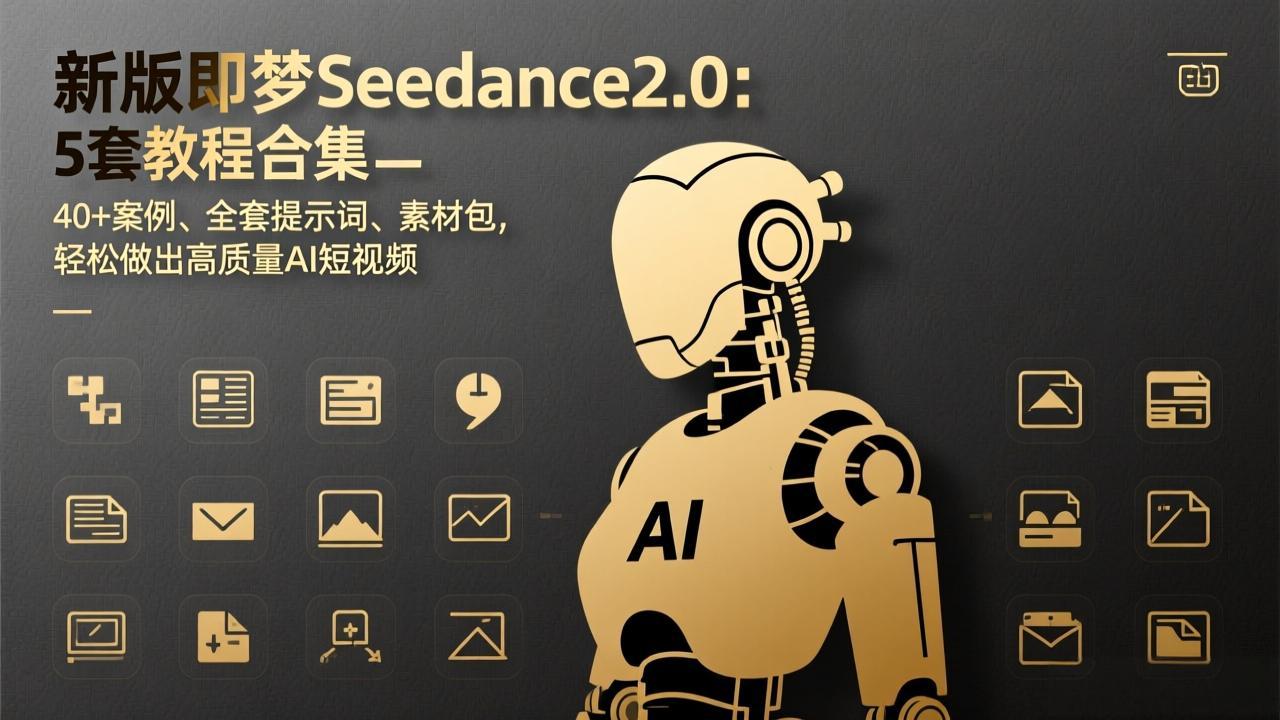 新版即梦Seedance2.0：5套教程合集，40+案例、全套提示词、素材包，轻松做出高质量AI短视频-985网创