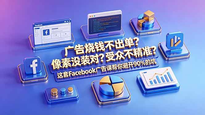 （18850期）广告烧钱不出单？像素没装对？受众不精准？这套Facebook广告课帮你避开90%的坑-原创双语字幕-985网创