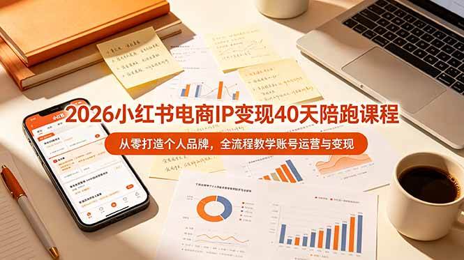 （19103期）2026小红书电商IP变现40天陪跑课程-11期，从零打造个人品牌，全流程教学账号运营与变现-985网创