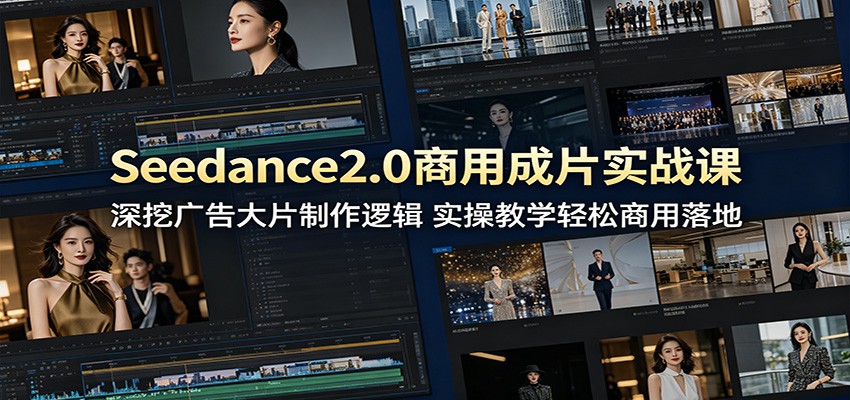 Seedance2.0商用成片实战课：深挖广告大片制作逻辑，实操教学轻松商用落地-985网创