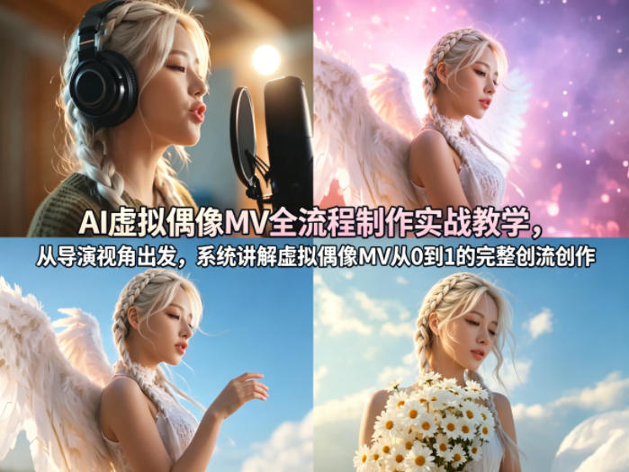 AI虚拟偶像MV全流程制作实战教学，从导演视角出发，系统讲解虚拟偶像MV从0到1的完整创作流程-985网创