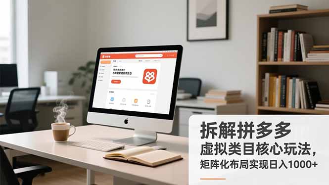 拆解拼多多虚拟类目核心玩法，矩阵化布局实现日入1000+-985网创