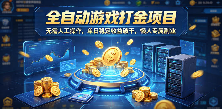 全自动游戏打金项目，无需人工操作，单日稳定收益破千，懒人专属副业【揭秘】-985网创