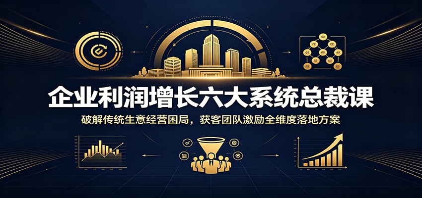 企业利润增长六大系统总裁课：破解传统生意经营困局，获客团队激励全维度落地方案-985网创