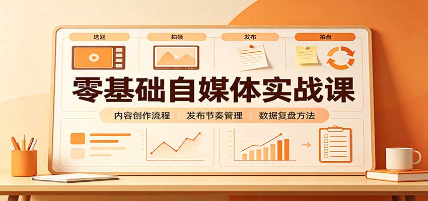 零基础自媒体实战课：赛道人设冷启动，内容创作复盘，公私域商业闭环-985网创