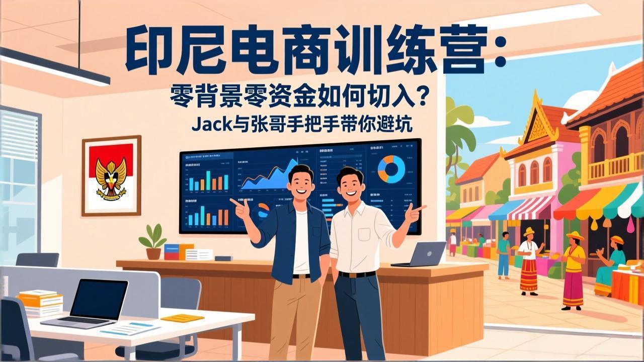 印尼电商训练营：零背景零资金如何切入？Jack与张哥手把手带你避坑-985网创