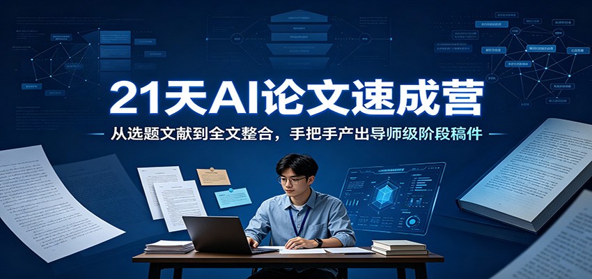 21天AI论文速成营：从选题文献到全文整合，手把手产出导师级阶段稿件-985网创