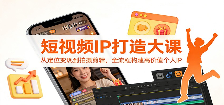 短视频IP打造大课：从定位变现到拍摄剪辑，全流程构建高价值个人IP-985网创