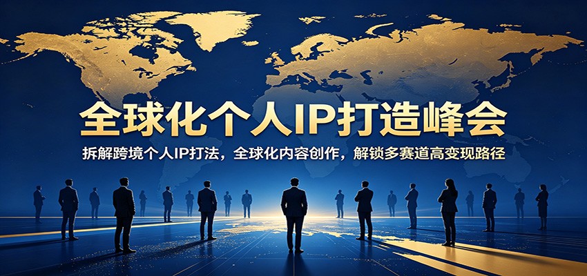 全球化个人IP打造峰会：拆解跨境个人IP打法，全球化内容创作，解锁多赛道高变现路径-985网创